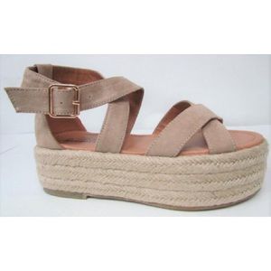 Tan Espadrille Wedge Sandals